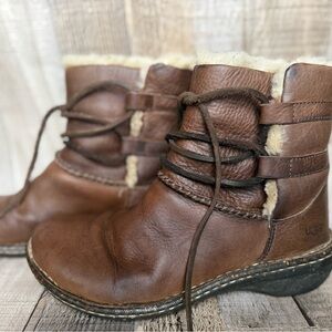 UGG Women's Tan Leather Winter Boots